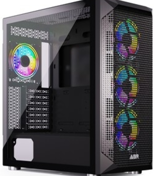 Компьютерный корпус ABR Quantum черный (1хUSB Type-C, 2хUSB 2.0, HD Audio, 4xRGb Fan, ATX, E-ATX)