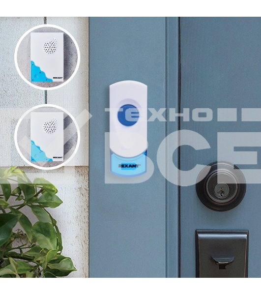 Беспроводной дверной звонок с двумя вызывными панелями кнопка IP 44 Rexant  RX-5