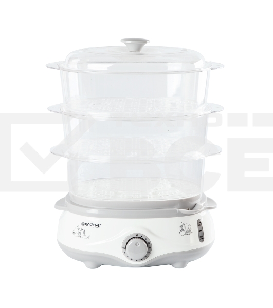 Пароварка электрическая Endever Vita-170, белый/серый, мощность 1000 Вт, объем 11 л