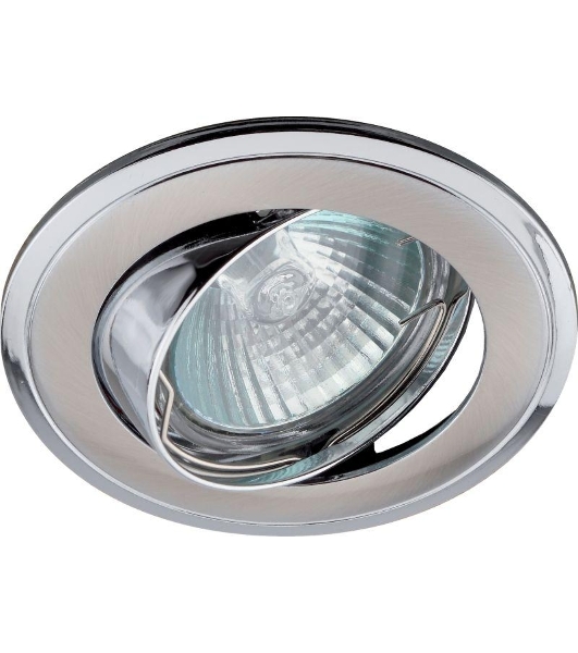 Светильник KL22А SN/CH литой поворот. 'двойной контур' MR16 12В 50Вт сатин никель/хром ЭРА C0043709