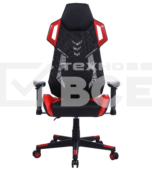 Кресло игровое Cactus CS-CHR-090BLR черный/красный, сиденье черный/красный, эко.кожа/сетка, крестовина пластик, пластик черный