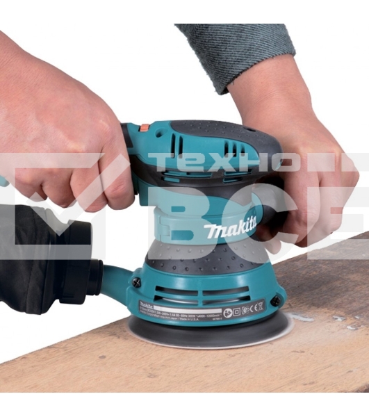 Шлифовальные машины Makita BO5041K ЭШМ, 300Вт,ф125мм,4000-12000об\м,ампл-2.8мм,1.4кг,чем,п\сборник,доп.рукоятка