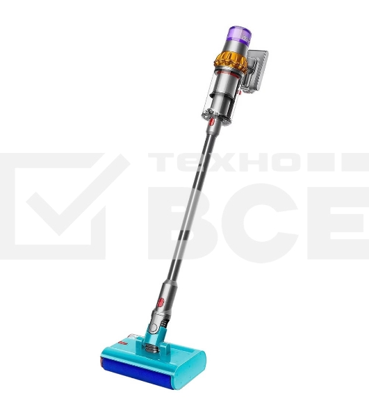 Пылесос вертикальный Dyson V15s Detect Submarine (448798-01) серый, питание от аккумулятора, 240 Вт, уборка влажная/сухая, пылесборник 0,76 л, работа от АКБ max 60 мин.