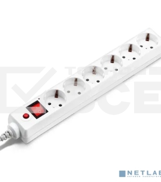 Сетевой фильтр Buro 600SH-16-3-W 3м (6 розеток) белый (коробка)