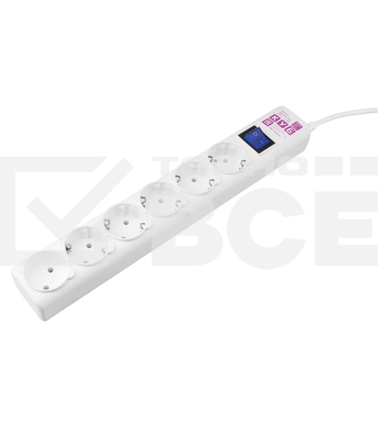 Фильтр-удлинитель PowerCube (SPG(5+1)-16B-3M) 6 розеток, 3м,16А/3,5 кВт, белый