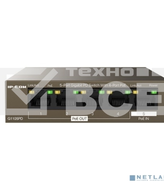 Гигабитный коммутатор IP-COM G1105PD-5-портовый PD с 4 портами PoE