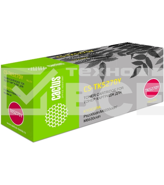 Картридж лазерный Cactus CS-TK5270Y желтый (6000 стр.) для Kyocera ECOSYS P6230cdn, M6230cidn, M6630cidn