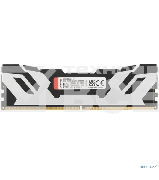 Оперативная память Kingston Fury Beast, DDR5, 16GB (1x16GB), 7600MHz, CL38, с радиатором, чёрный