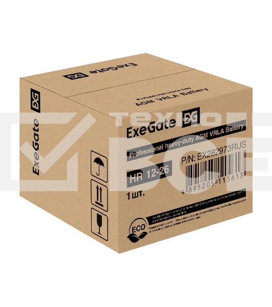 Аккумуляторная батарея ExeGate HR 12-26 (12V 26Ah, болт М5)