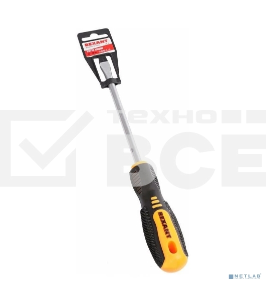 Отвертка шлицевая SL 8х150 мм, двухкомпонентная рукоятка Rexant