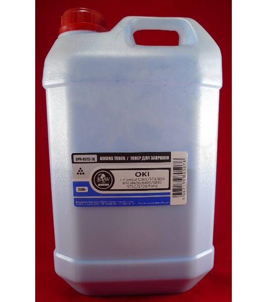 Тонер OKI Universal C301/321/610/810/830/910/930/3100/3200/3300/3400/3450/3530/3600/8600/8650/8800/5100/5200/5300/5400/5510/5850/5800/5750/5700/5650/5950/MC860, Ricoh SP c720 Cyan (кан., 1кг) B&W Premium (Tomoegawa) - фас.России