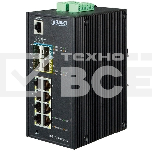 IGS-5225-8P4S индустриальный PoE коммутатор для монтажа в DIN-рейку IP30 Industrial L2+/L4 8-Port 1000T 802.3at PoE+ 4-port 100/1000X SFP Full Managed Switch (-40 to 75 C, dual redundant power input on 48~56VDC terminal block, DIDO, ERPS Ring Supported, 1