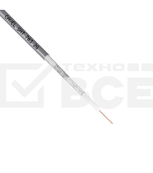 Кабель коаксиальный CAVEL SAT 703 B, Cu/Al/CuSn, 75%, 75 Ом, бухта 100 м, черный