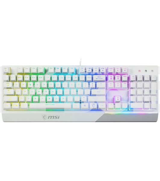 Клавиатура MSI Vigor GK30 белый USB Multimedia for gamer LED (подставка для запястий)