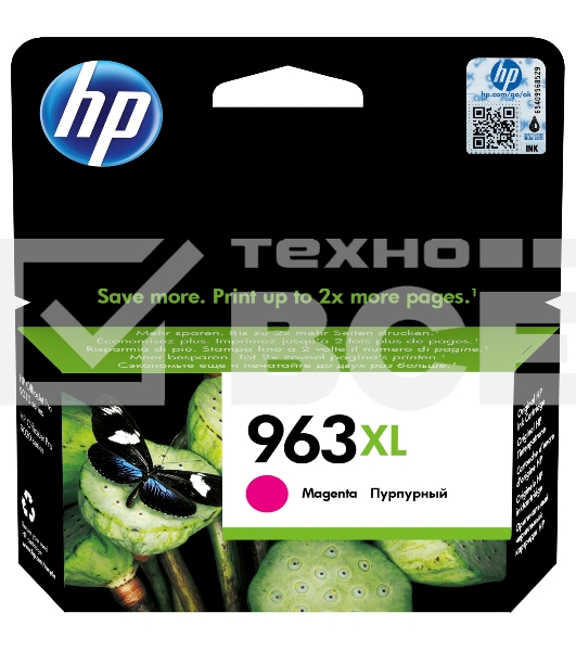 Картридж струйный HP 963XL 3JA28AE пурпурный увеличенной ёмкости (1600 стр) для HP OfficeJet Pro 901x/902x