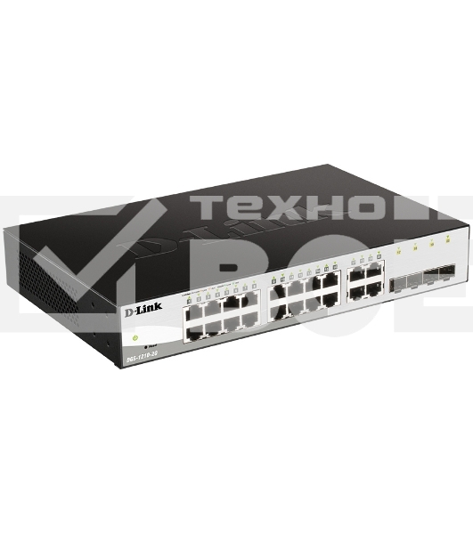 Коммутатор D-Link Gigabit Smart Switch with 16 10/100/1000Base-T ports and 4 Gigabit MiniGBIC (SFP) ports