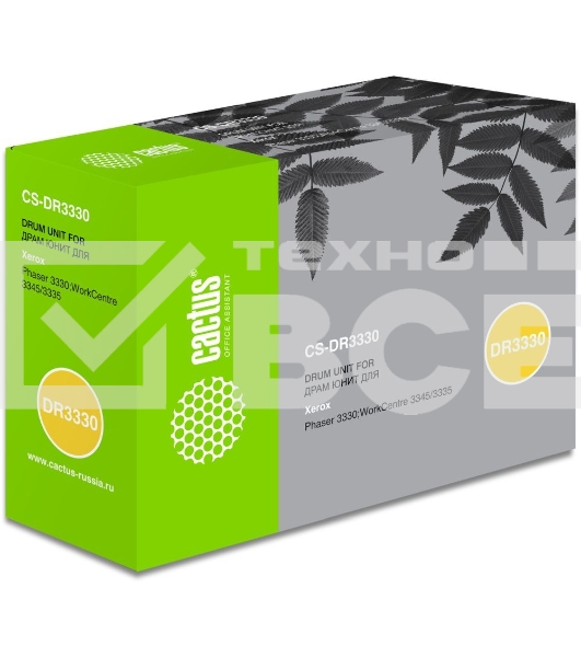 Блок фотобарабана Cactus 101R00555 CS-DR3330 черный ч/б:30000стр. для Ph 3330/WC 3345/3335 Xerox