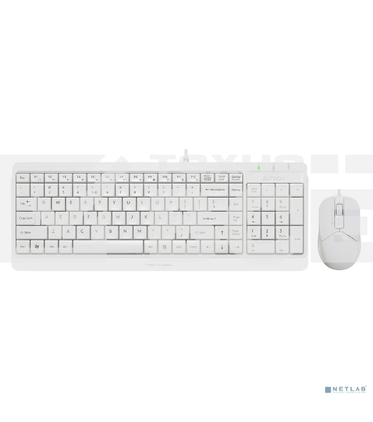 Клавиатура + мышь A4Tech Fstyler F1512 клав:белый мышь:белый USB
