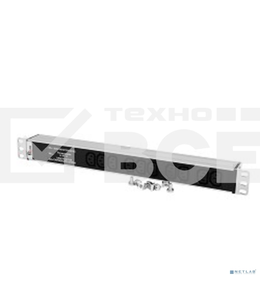 Блок розеток Rem-10 без шнура с фил. и инд., 10 IEC 60320 C13, вход IEC 60320 C14, 10A, алюм., 19