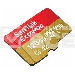 Флеш карта microSDXC 128GB SanDisk EXTREME Class 10, UHS-I, W90, R 190 МБ/с, SDSQXAA-128G-GN6MA адаптер на SD, фото 1