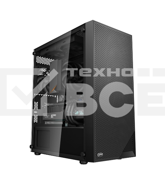 Корпус без блока питания PCCOOLER C3B310 BK, Mesh Mid Tower, Black, TG, 0.4 SPCC, no fans mATX, mITX 160/340/170mm 1x2.5