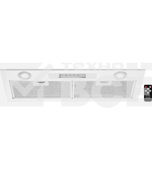 Вытяжка встраиваемая Kuppersberg INLINEA 72 White, ширина 72 см, отвод/рециркуляция, 850 м3/час, электронное сенсорное управление, таймер, пульт ДУ, 3 скорости, светодиодное освещение 2х3,5 Вт, металлический жироулавливающий фильтр, угольный фильтр С6С (о
