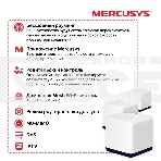 Система Mercusys MESH AC1900 Whole Home Mesh Wi-Fi System, 3× Internal Antennas, 3×GB ports (WAN/LAN) (2-pack), фото14
