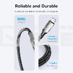 Кабель Vention USB 2.0 CM/CM с LED дисплеем - 1.2м. черный 5А PD100W, шт., фото 1