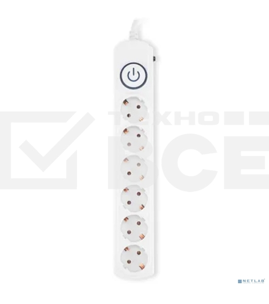 Сетевой фильтр Ippon BK-6-EU-3-16-W 3 м, 6 розеток, белый, коробка