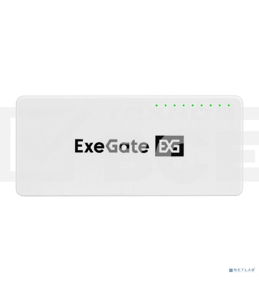 Коммутатор неуправляемый ExeGate EDGS-1008C (8-портовый гигабитный UTP 10/100/1000 Base-T, с функцией энергосбережения (EEE), настольный/настенный)
