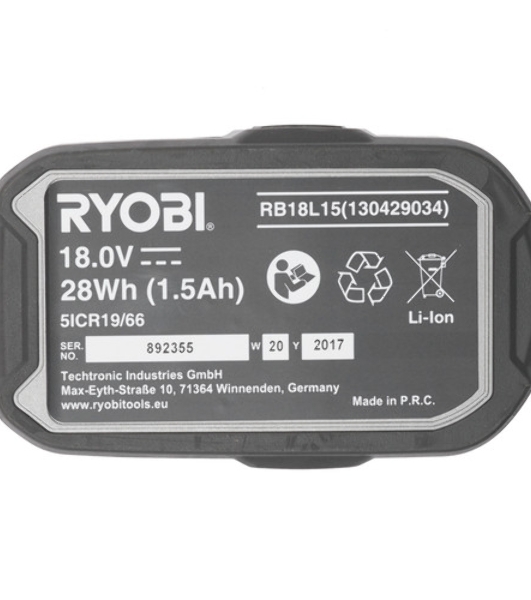 Аккумулятор для RYOBI (p/n: 1400672, B-1815-S, 1322401) 1.5Ah 18V Ni-Cd