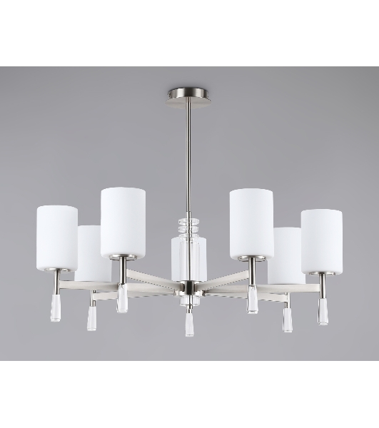 Люстра Ambrella light LH56253/7 SN/FR никель/белый матовый E27/7 max 60W D750*590
