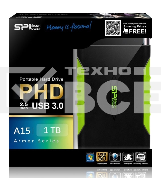 Внешний жесткий диск Silicon Power Armor A15 USB 3.0 1Tb 2.5