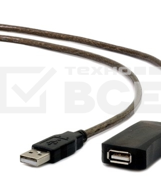 Кабель удлинитель USB 2.0 активный Gembird/Cablexpert UAE-01-5M, AM/AF, 5м