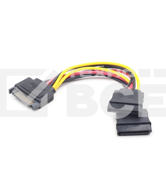 Кабель питания SATA Cablexpert CC-SATAM2F-01, 15pin (M)/2x15pin(F), на 2 SATA устр, 15см