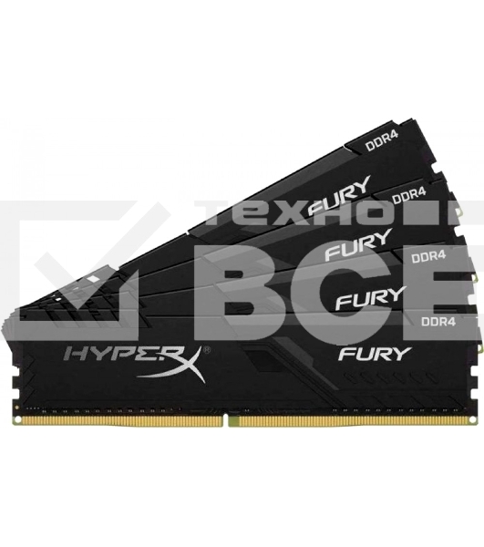 Оперативная память Kingston HyperX Fury, DDR4, 16GB (4x4GB), 3200MHz, CL16, с радиатором