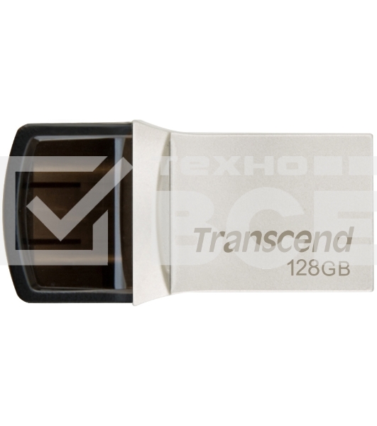 Флешка USB Transcend JetFlash 890S (TS128GJF890S), 128Gb, USB 3.1/Type-C, R/W 70/25, темно-серый