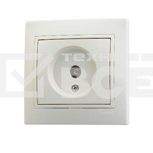 Розетка TV СП Мира проходная крем/крем. Lezard 701-0303-129