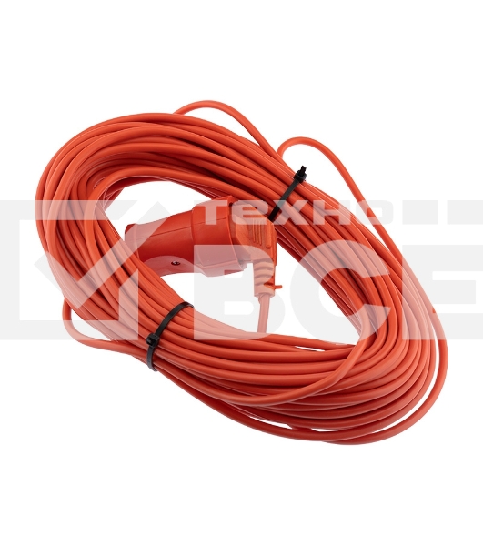 Удлинитель-шнур PROconnect ПВС 2х0.75, 30 м, б/з, 6 А, 1300 Вт, IP20, оранжевый (Сделано в России)