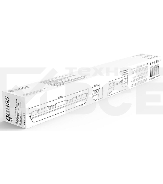 Светильник светодиодный лин Gauss СПП-176 EVO 18W 1980lm 6500K 200-240V IP65 600x76x82мм ИК-сенс и соед в лин LED