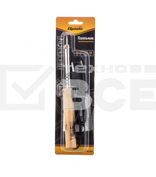 Паяльник Sparta с ручкой из дерева, 40 Вт