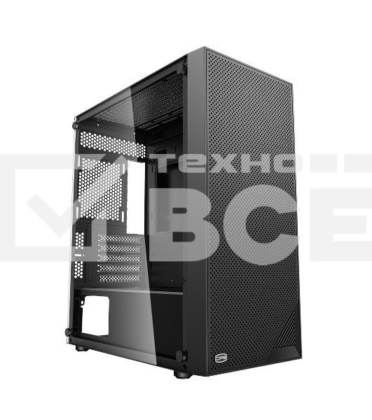 Корпус без блока питания PCCOOLER C3B310 BK, Mesh Mid Tower, Black, TG, 0.4 SPCC, no fans mATX, mITX 160/340/170mm 1x2.5
