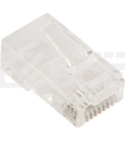 Коннектор RJ45 тип EZ, 8P8C, UTP, Cat.5e, универсальный, со вставкой, покрытие 50 микрон,100 шт.