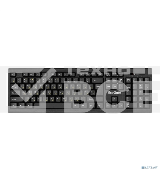 Комплект беспроводной ExeGate Professional Standard Combo MK280 (клавиатура полноразмерная влагозащищенная 104кл. + мышь оптическая 1000dpi, 3 кнопки и колесо прокрутки; USB, радиоканал 2,4 ГГц, радиус действия до 10м, черный, Color Box)