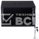 Шкаф телекоммуникационный настенный NEOMAX 6U (520х400), стеклянная дверь, замок-ключ, разборный, цвет черный (1 коробка) NM-CBWM-6U5240GKL-301-BK, фото3