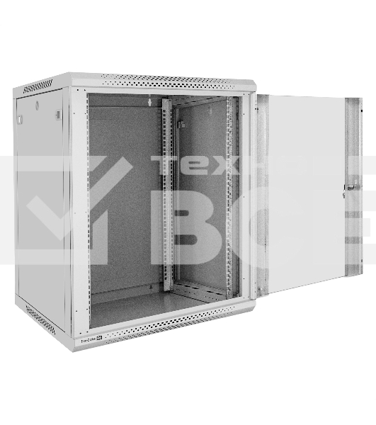 Шкаф телекоммуникационный 19' настенный 15U ExeGate EC-WM-15U.600.G.GREY (19”, 15U, 600x600x769mm (ШхГхВ), передняя дверь закаленное стекло, съемные боковые панели, пыле- и влагозащита IP23, светло-серый RAL 7035)