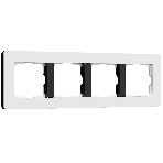 Рамка на 4 поста Split (белый/черный, soft-touch) W0043068, фото 1