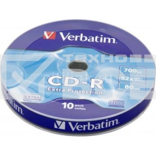 Диск CD-R Verbatim 700Mb 52x Cake Box (10шт) (43725)