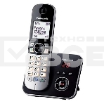 Телефон беспроводной (DECT) Panasonic KX-TG6821RUB (черный), автоответчик,определитель номера,телефонный справочник 120 зап.}, фото2