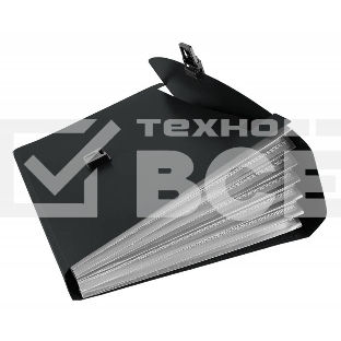 Портфель Бюрократ -BPP13BLCK 13 отдел. A4 пластик 0.7мм черный
